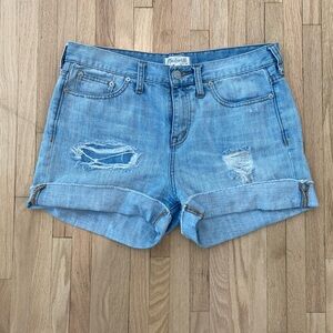 Madewell Light Blue distressed cuffed Jean Shorts size 30